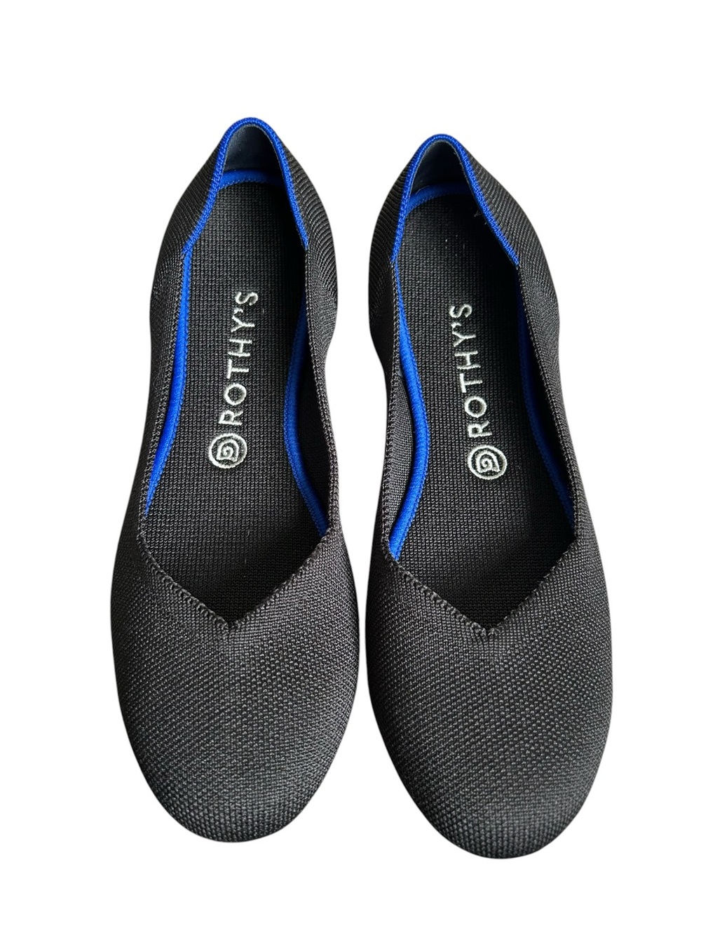 Rothy’s Round Toe Knit Ballet Flat in Black Size 10 - Picture 2 of 6
